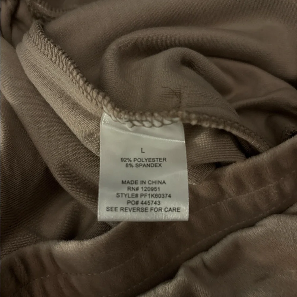 Cozie By Pink Rose Mocha Stone Velour Pants With Pockets - Picture 5 of 5